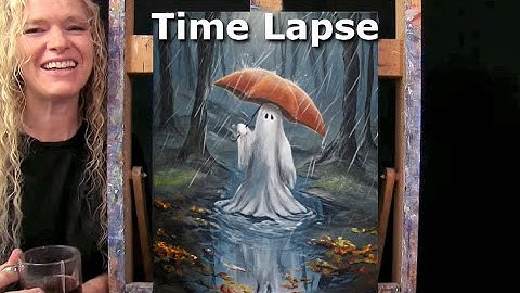 HALLOWEEN! Learn How to Draw and Paint GHOST IN THE RAIN-Easy Beginner Acrylic Painting Tutorial