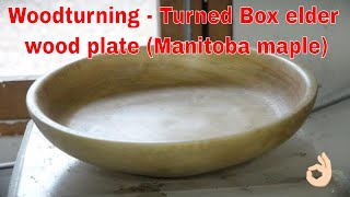 Woodturning - Turned Box elder wood plate (Manitoba maple)