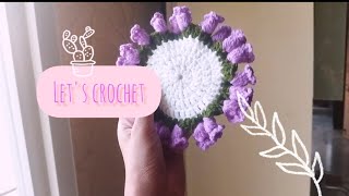 Crochet easy tulip coasters/ Easy coaster pattern