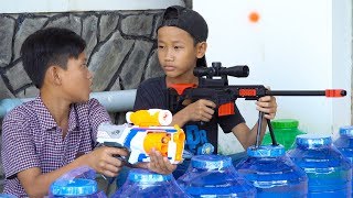 NERF GUN SNIPER GUN BATTLE