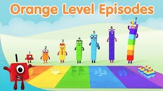 @Numberblocks - Orange Episodes! 🟧 | Level Two | Learn to Count | @LearningBlocks