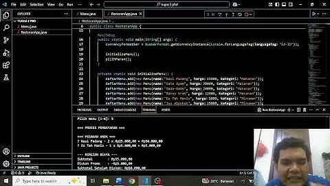 Video Tugas 2 Pemrograman berbasis Desktop Restoran (Universitas Terbuka)