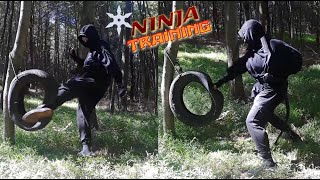 NINJA FOREST TRAINING WITH TIRE