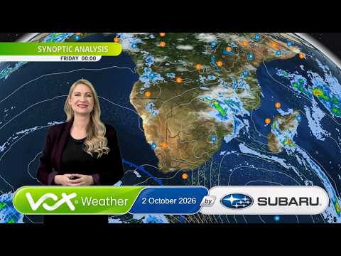 02 octobre 2026 | Prévisions météo Vox présentées par Subaru Southern Africa