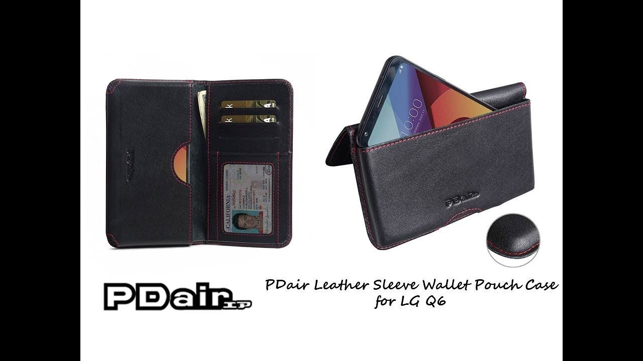 PDair Leather Sleeve Wallet Pouch Case for LG Q6