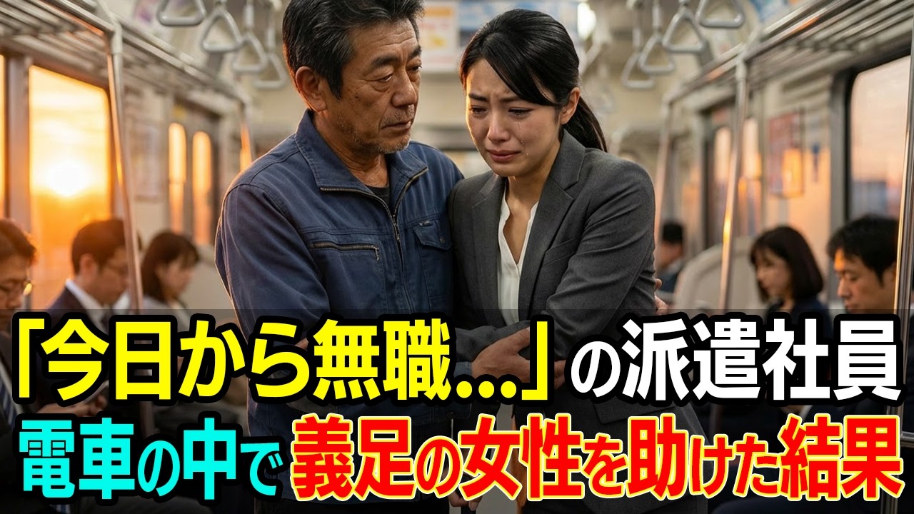 【感動する話】「今日から無職...」の派遣社員。電車の中で義足の女性を助けた結果【朗読・シニア】