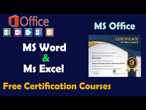MS Office Free Course With Certificate | MS Word and MS Excel Free Certification Course 2020