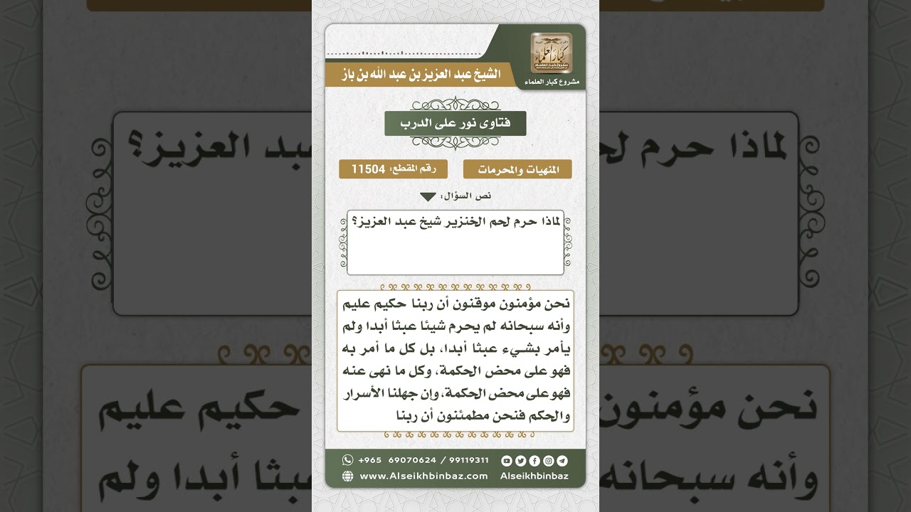 11504 - الحكمة من تحريم الخمر - نور على الدرب