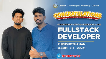 Fullstack Training in Chennai | Student Placed as Developer | Besant Technologies Velachery