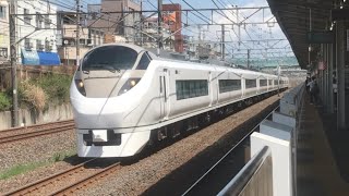 (4月14日撮影)E657系K1編成651系オマージュカラー1番列車品川行き北小金駅高速通過！