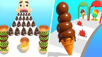 Sandwich Runner 🆚 Stacky Ice Cream Runner🌻🧿🌺🌈Max Levels Walkthrough Android IOS Update Gameplay70382