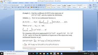 Multinomial Theorem Example Profile
