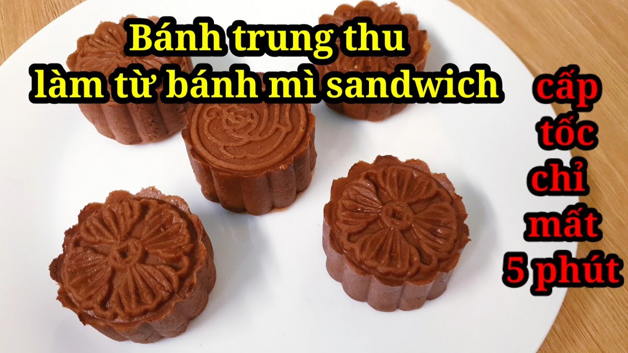Làm BÁNH TRUNG THU bằng BÁNH MÌ sandwich chỉ mất 5... - youtube