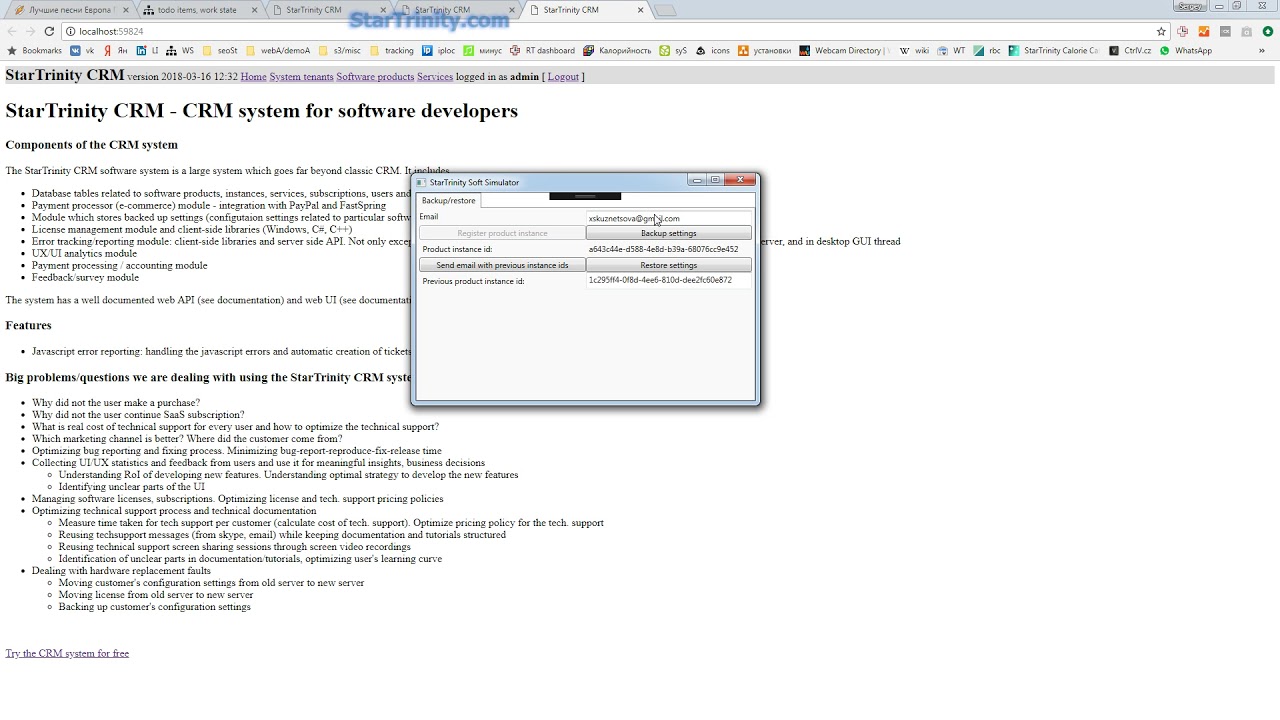 StarTrinity CRM software development 180316 - YouTube