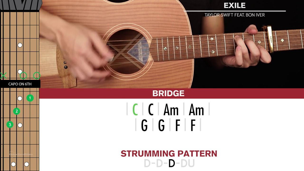 Exile Guitar Cover Taylor Swift Bon Iver🎸|Tabs + Chords|