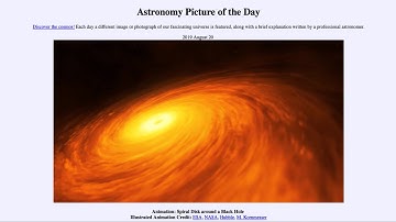 2019 August 20 - Animation: Spiral Disk Around a Black Hole