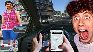 I Became An UBER DRIVER In GTA 5.. (GTA 5 Mods)