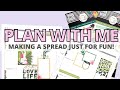 PLAN WITH ME | MAKING A SPREAD JUST FOR FUN | HORIZONTAL HAPPY PLANNER | JUNGLE VIBES