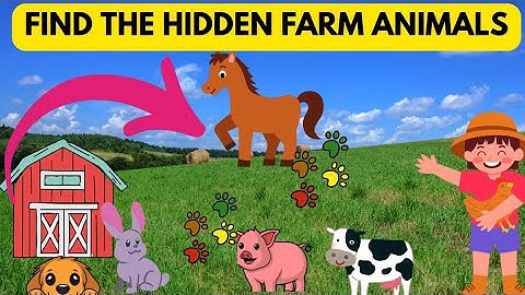Find the hidden animal| Farm animals for kids |Hide and seek game
