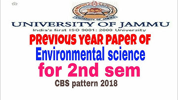 Jammu university previous year paper of environmental science for 2nd sem