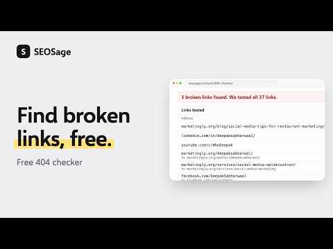 Free 404 Checker: Find Broken Links on Any Page | SEOSage
