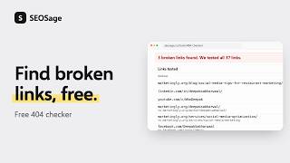 Free 404 Checker: Find Broken Links on Any Page | SEOSage