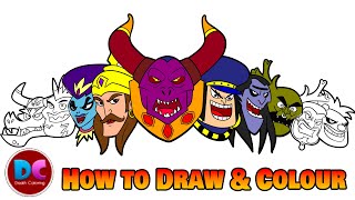 How to Draw Little Singham 10 Villains | Little Singham Coloring Pages