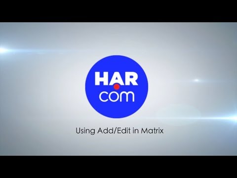 Using Add/Edit in Matrix