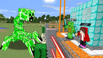 JJ and Mikey vs Creeper Mutant in Security House Minecraft gameplay (Maizen Parody) Mike