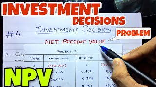 #4 Net Present Value (NPV)  Investment Decision  Financial Management ~ B.COM / BBA / CMA