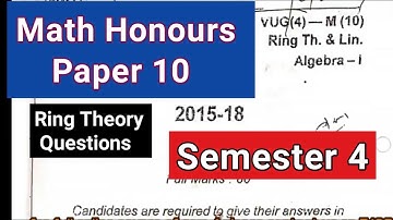 Math Honours Semester 4 Question Paper 2015-18 || VBU Math Honours B.sc Question, BBMKU,SKMU,Ranchi