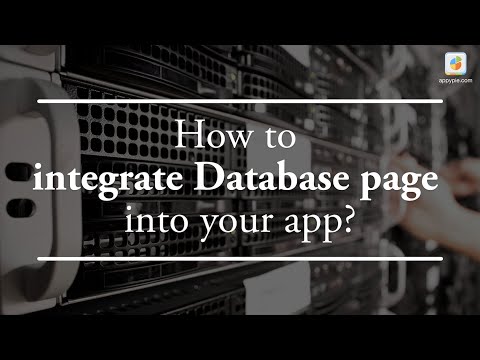 How to integrate Database page into your app?