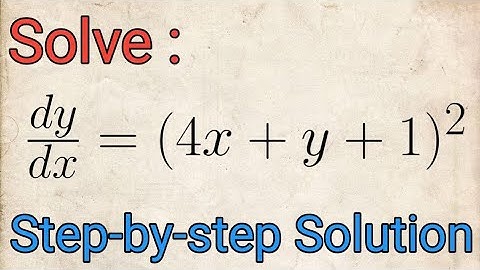 Solve: dy/dx= (4x+y+1)^2 || 1st order ODE || Substitution