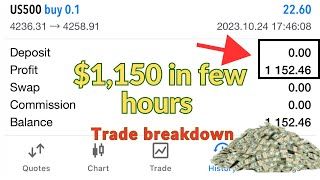 How I made $1,150 in few Hours Daytrading #forex screenshot 5