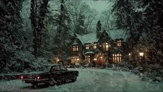 Frozen Winter Landscape Night with Quiet Snowfall and Cold Wind for Deep Relaxation and Serenity
