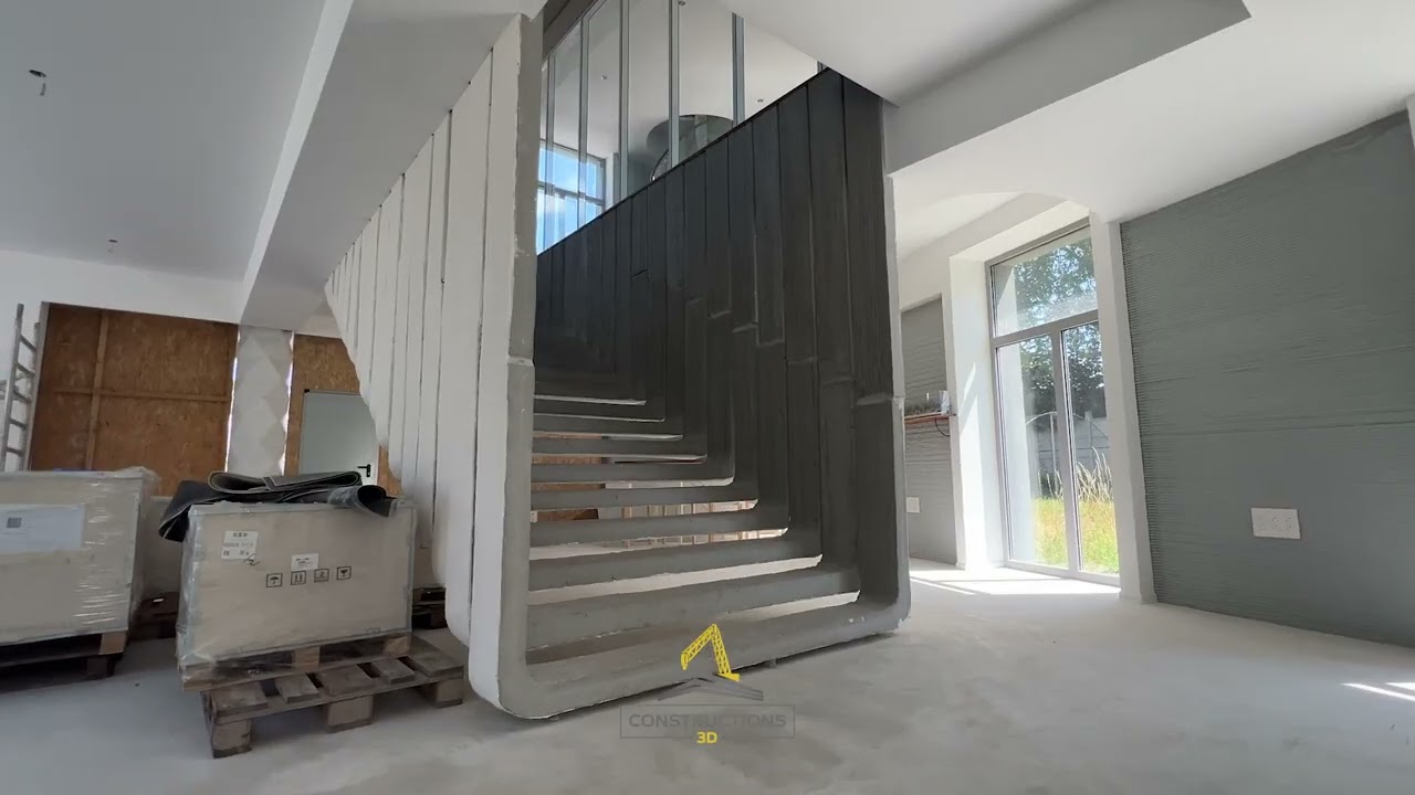 The stairs of the tallest 3D‑printed concrete tower in the world