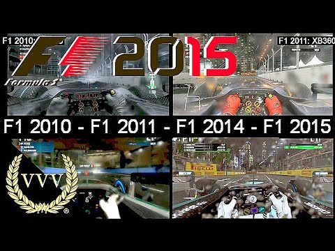 F1 2010 Vs F1 2011 Vs F1 2014 Vs F1 2015 Sinagpore Wet Weather