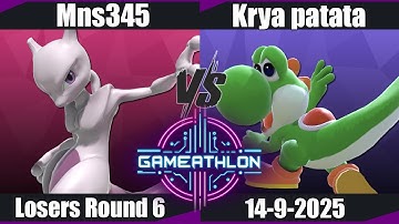 Gameathlon 2025 - Mns345 (Mewtwo) vs Krya patata (Yoshi) LR6 - SSBU