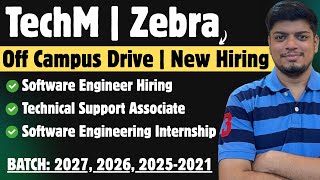 🔥Tech Mahindra Freshers Hiring | Salary Upto 5 LPA | Zebra Hiring | Off Campus 2027, 2026, 2025-2021