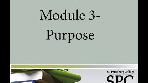 Module 3 - Purpose