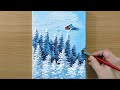 Winter scenery / Acrylic Painting for Beginners / STEP by STEP #172 / 겨울풍경 아크릴화