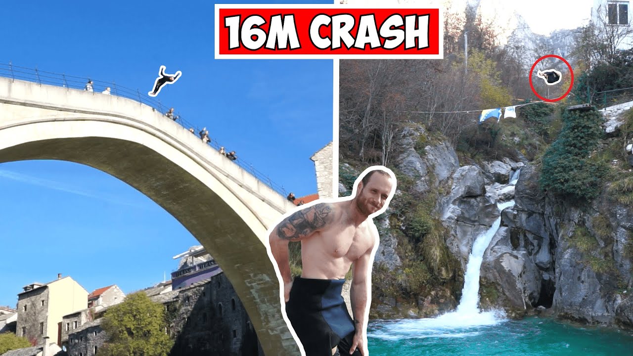 Sprung von der BERÜHMTEN MOSTAR Brücke! 16 Meter FAIL | traumhafter Wasserfall | aufregende Fahrt!