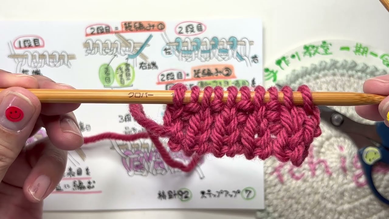 棒針92　⑦StepUp　指でかける1目ゴム編みの作り目　2022年12月3日