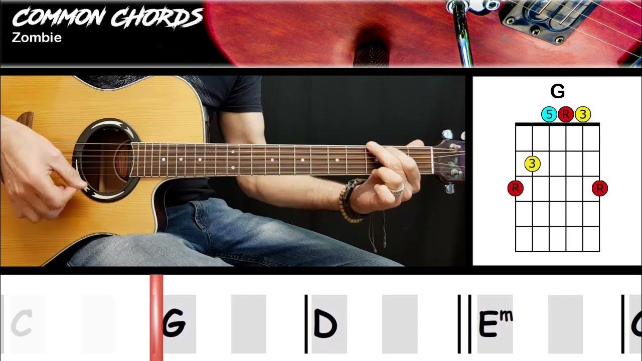 Zombie The Cranberries GUITAR LESSON Common Chords YouTube