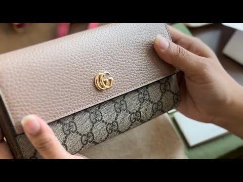 GUCCI GG MARMONT CARD CASE WALLET, DUSTY PINK - UNBOXING