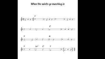 When The Saints Go Marching In - Play along - Backing track (C key score violin/guitar/piano)