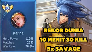 The record for most savage and kills is 10 minutes 30 kills 5 times savage in the immortal myth f...