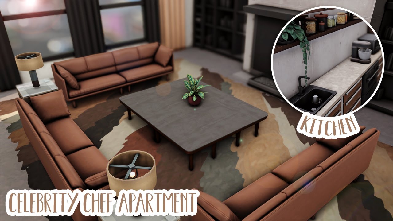 Celebrity Chef Apartment 👨🏼‍🍳👩🏼‍🍳...(Sims 4 Speed Build)
