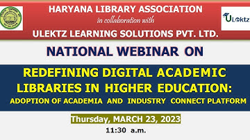 NATIONAL WEBINAR ON REDEFINING DIGITAL ACADEMIC LIBRARIES IN HIGHER EDUCATION