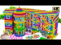 How To Make Candy Bathtub In Front Of Giant Rainbow Magnetic Tower Building